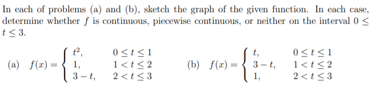 Solved In each of problems (a) and (b), sketch the graph of | Chegg.com
