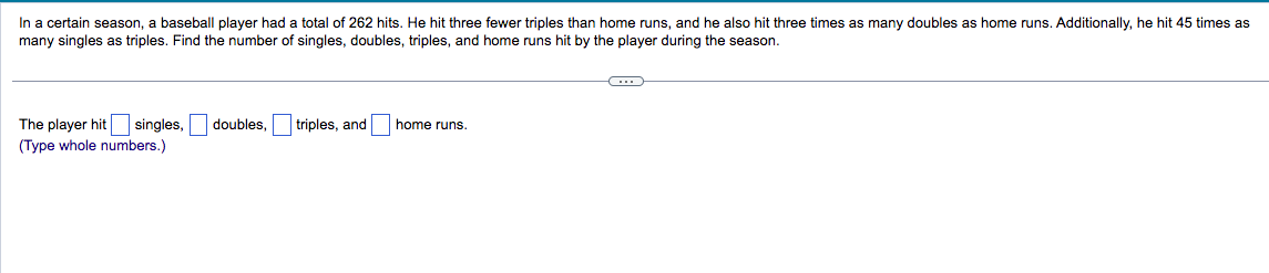 Solved In a certain season, a baseball player had a total of | Chegg.com