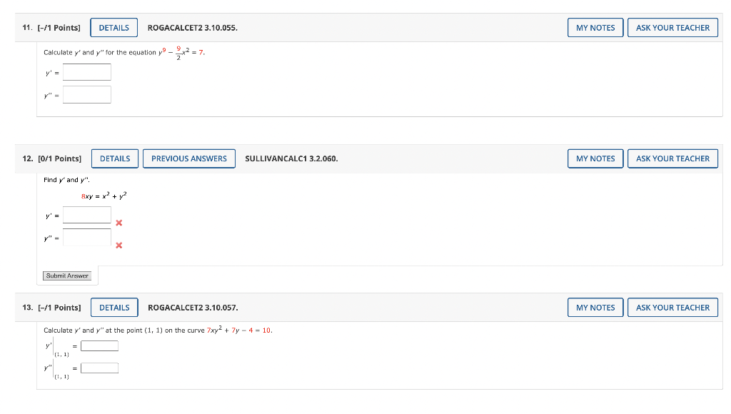 solved-calculate-y-and-y-for-the-equation-y9-29x2-7-y-chegg