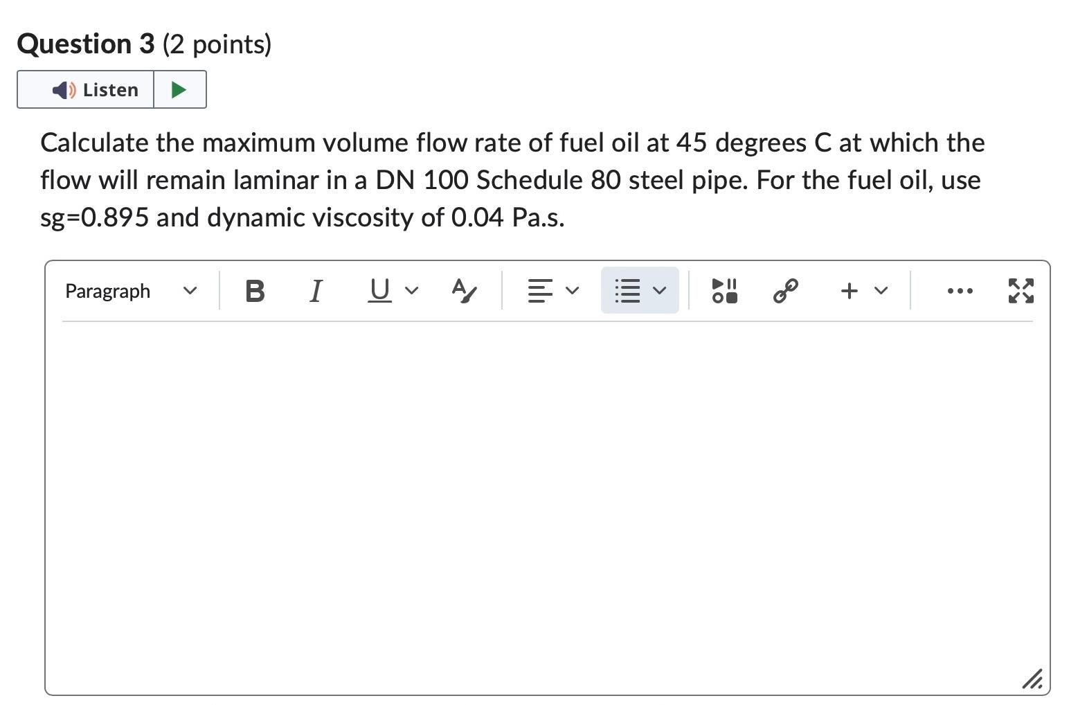 Solved Calculate the maximum volume flow rate of fuel oil at | Chegg.com