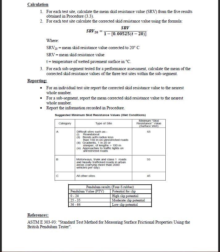 Solved Test No. 8 - Skid Resistance Test Significance and | Chegg.com