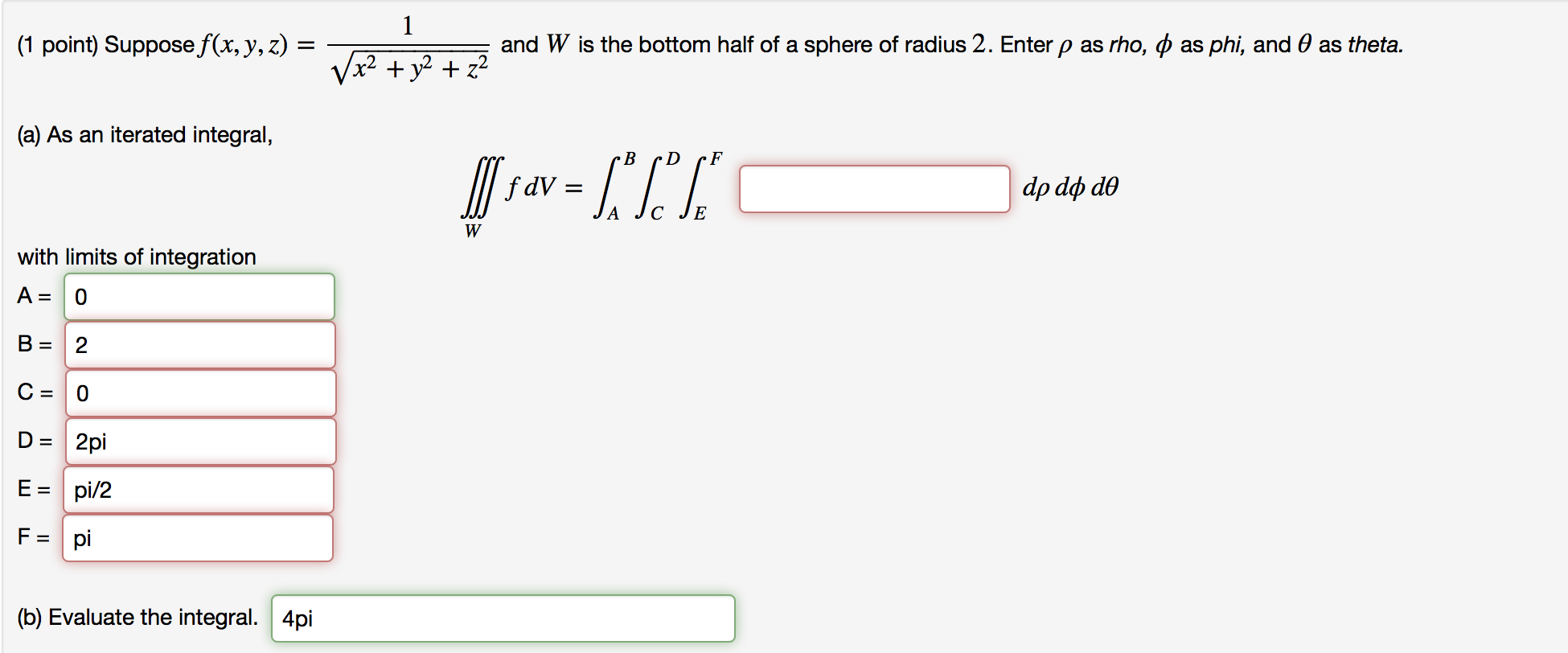 Solved 1 1 Point Suppose F X Y Z ਮਰ And W Is Chegg Com