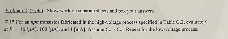 Solved Problem 2 (3 Pts) Show Work On Separate Sheets And | Chegg.com