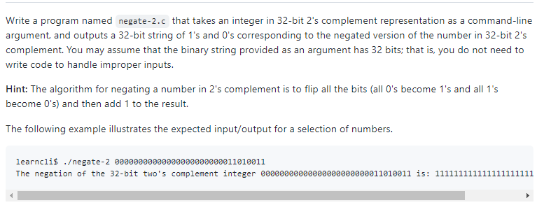 Solved Write a program named negate-2.c that takes an | Chegg.com