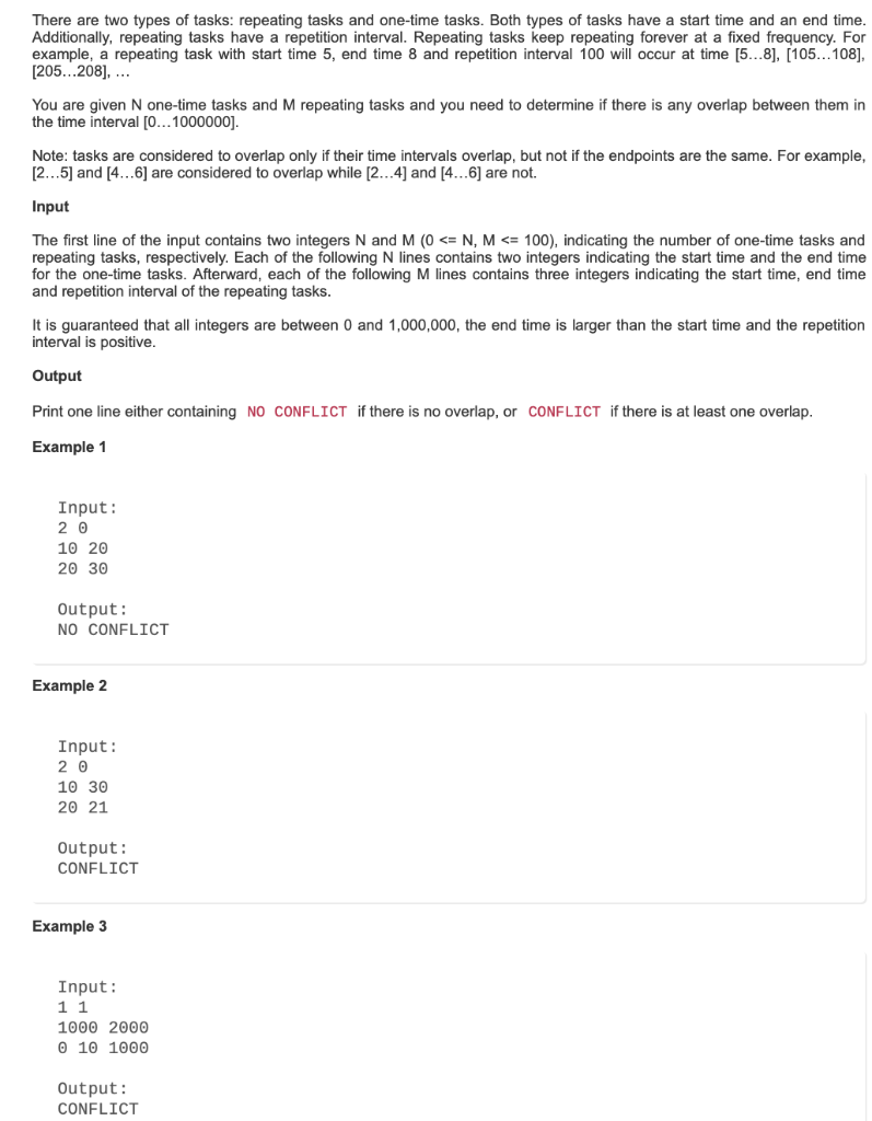 Solved There are two types of tasks: repeating tasks and | Chegg.com