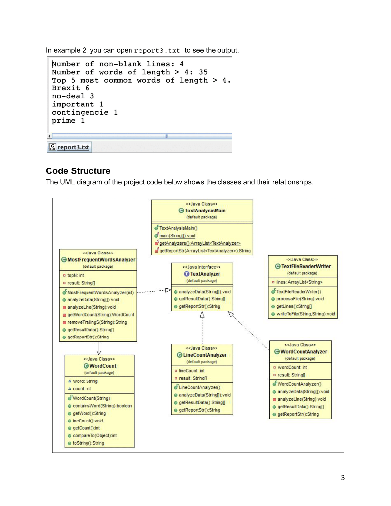 Project 6: Text Analyzer A Framework for Analyzing | Chegg.com