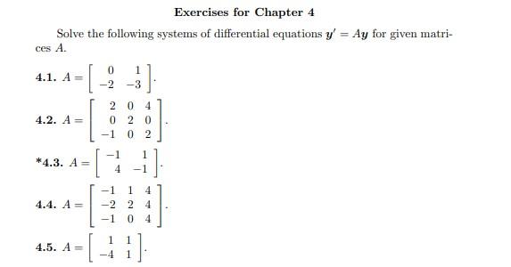 Solved Exercises for Chapter 4 Solve the following systems | Chegg.com
