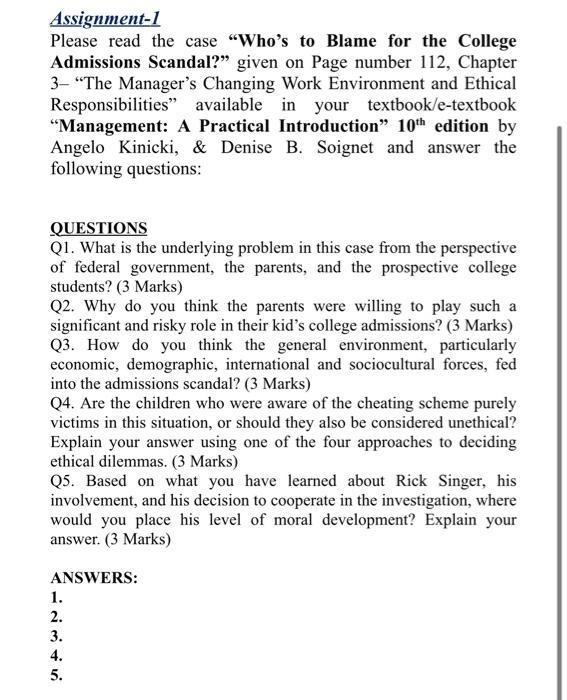 Solved Assignment-1 Please read the case 