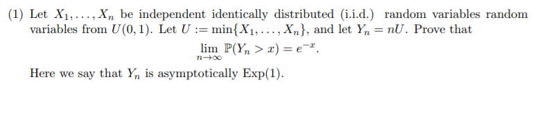 Solved (1) Let X1,..., Xn be independent identically | Chegg.com