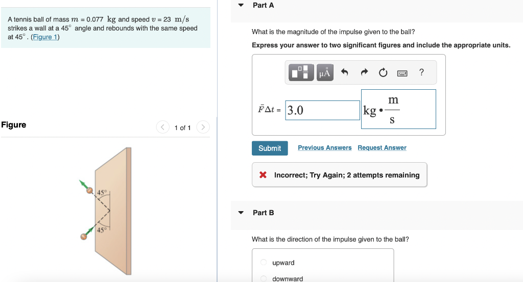 Solved A Tennis Ball Of Mass M=0.077 Kg And Speed V=23 M/s | Chegg.com