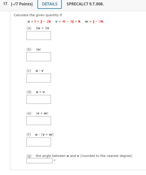 Solved Calculate The Given Quantity If | Chegg.com