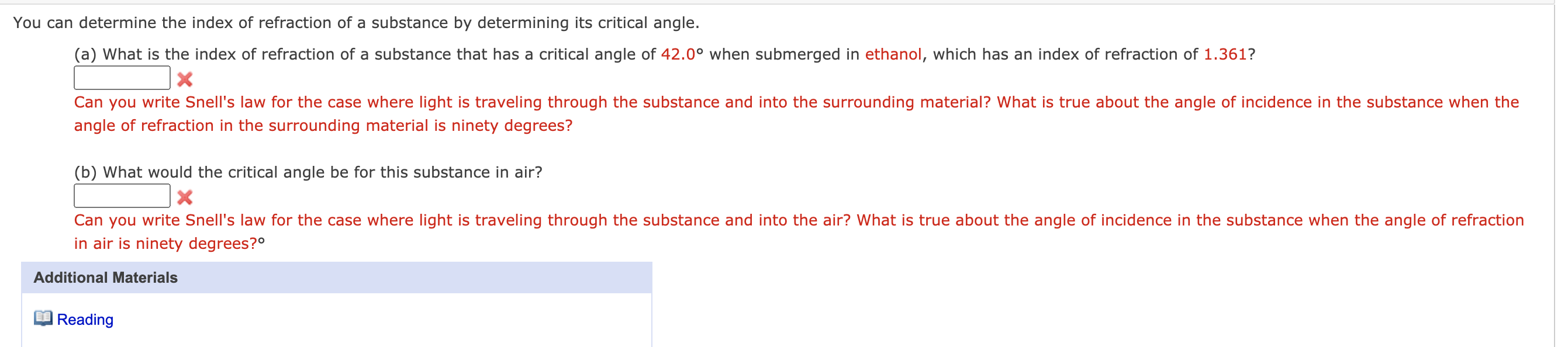 Solved You Can Determine The Index Of Refraction Of A | Chegg.com ...