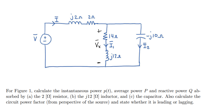 For Figure 1, calculate the instantaneous power p(t), | Chegg.com