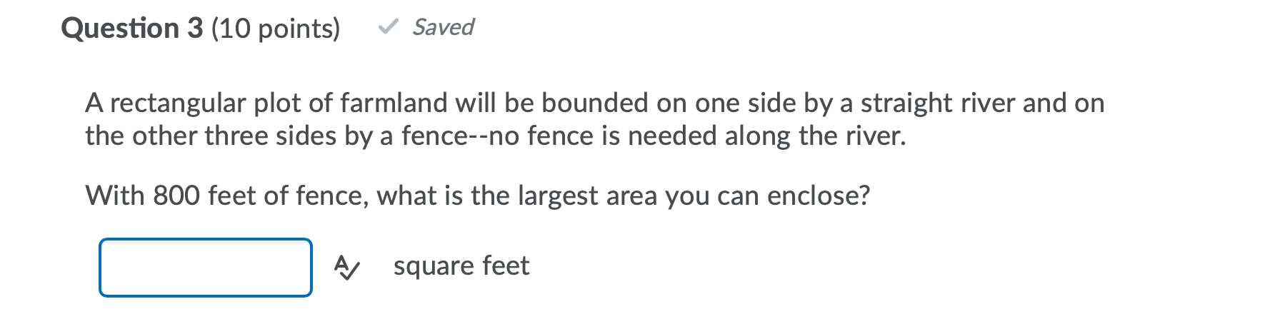 Solved Question 3 (10 points) Saved A rectangular plot of | Chegg.com