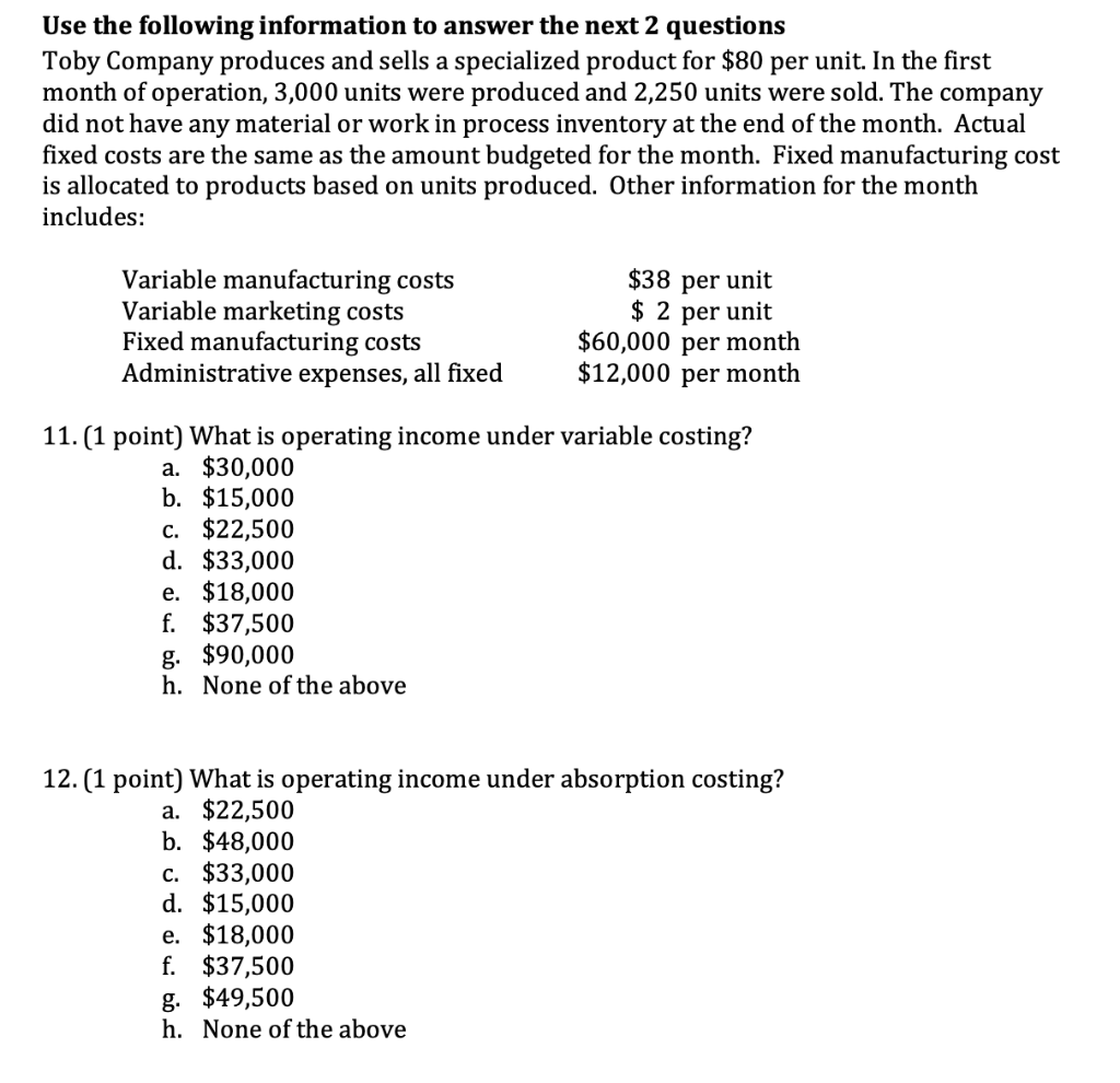 Solved Use the following information to answer the next 2 | Chegg.com