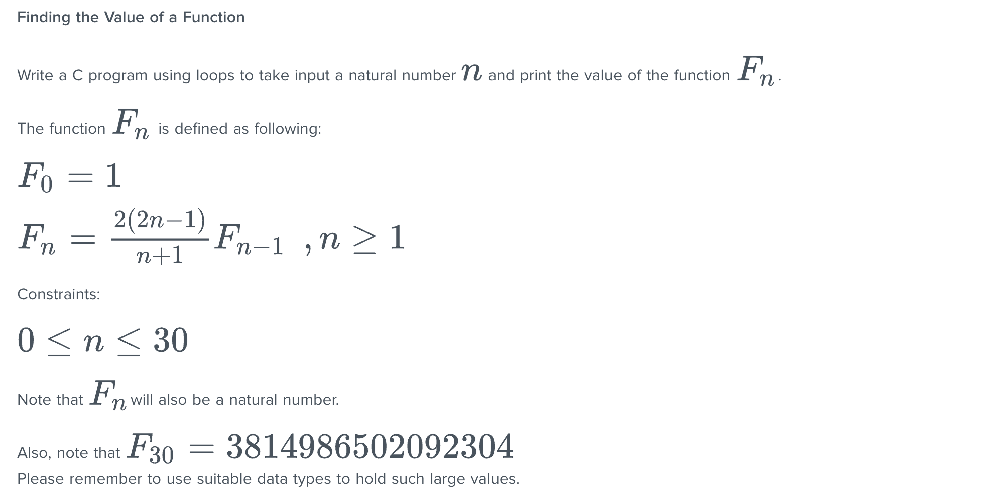 Solved Finding the Value of a Function Write a C program | Chegg.com