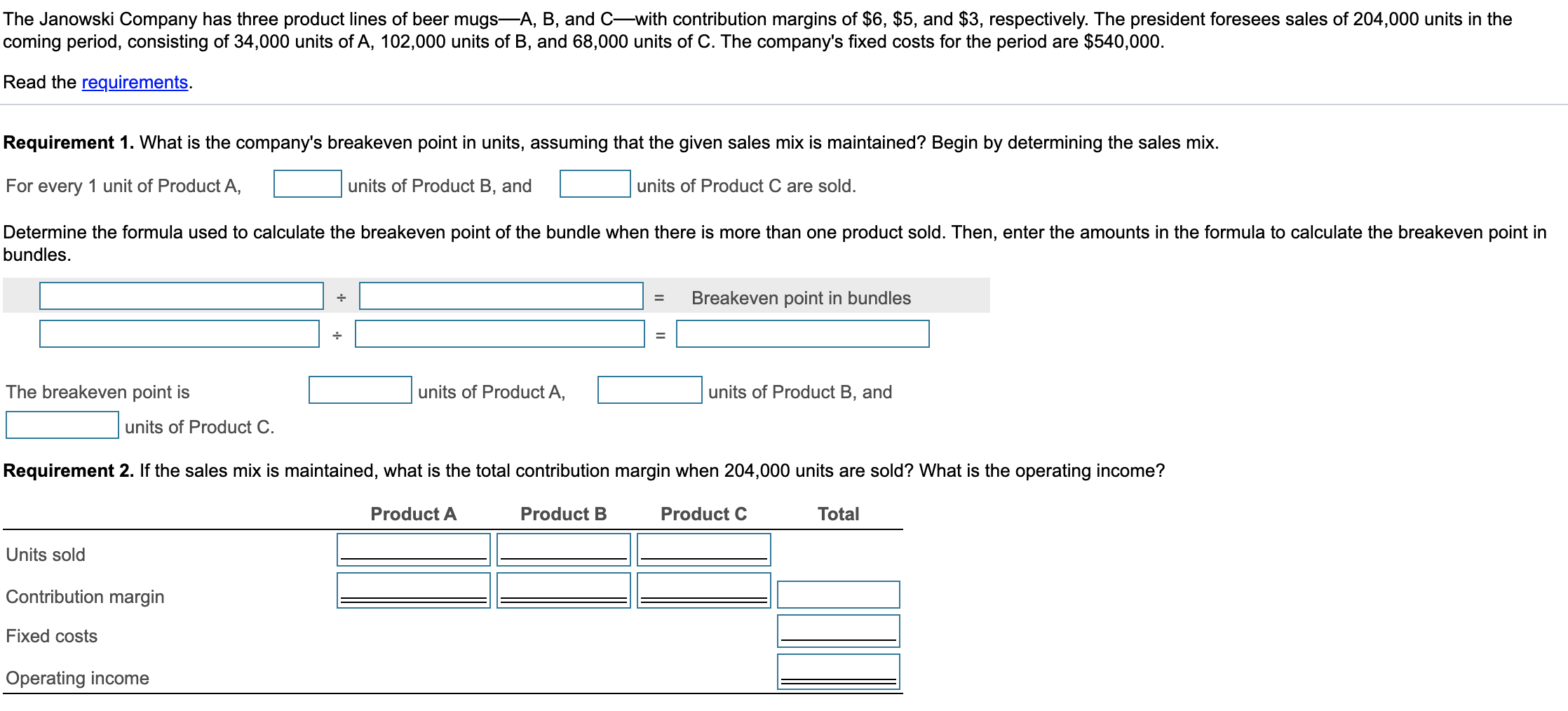 solved-the-janowski-company-has-three-product-lines-of-beer-chegg