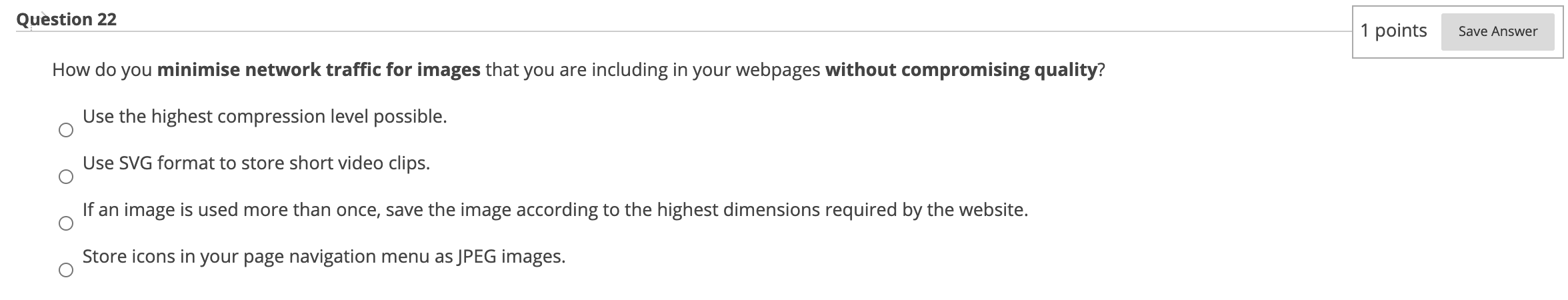 Solved Question 22 1 points Save Answer How do you minimise | Chegg.com