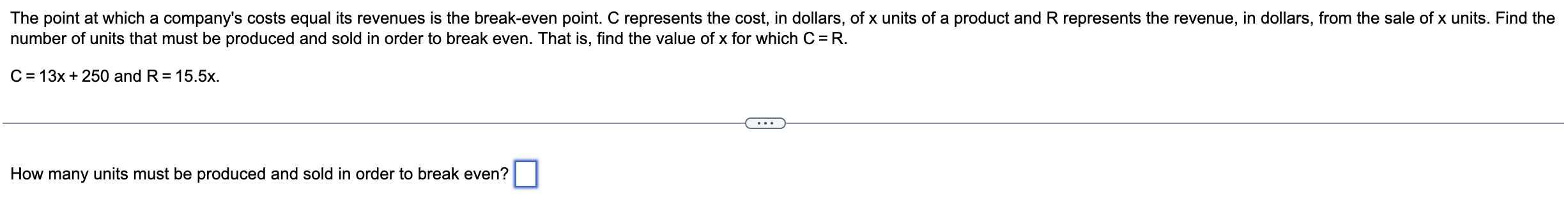 Solved number of units that must be produced and sold in | Chegg.com