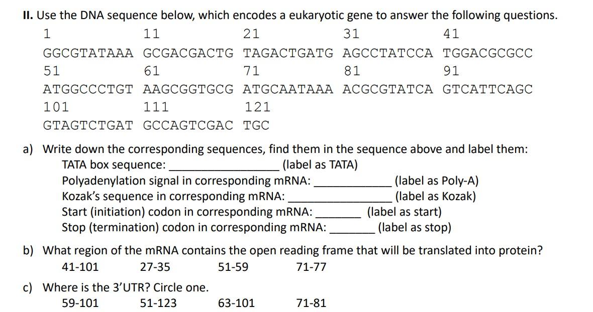 Solved 1. Use the DNA sequence below, which encodes a | Chegg.com