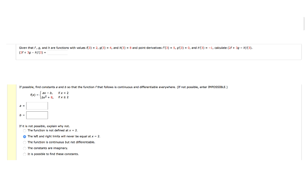 Solved Given that f. 9, and h are functions with values (3) | Chegg.com