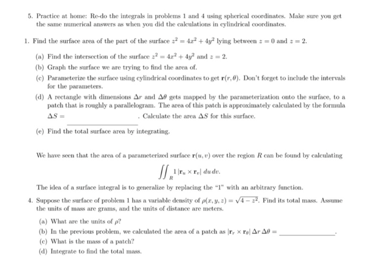 Solved 5. Practice at home: Re-do the integrals in problems | Chegg.com