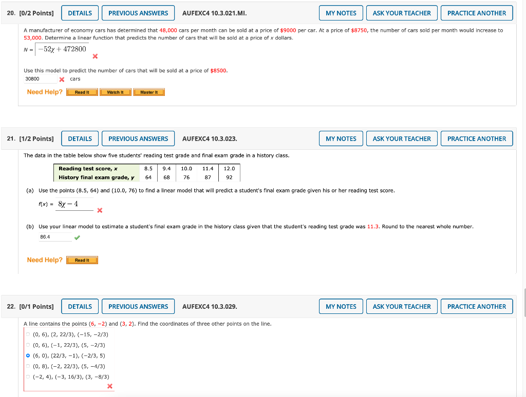 Solved 24. [0/1 Points] DETAILS PREVIOUS ANSWERS AUFEXC4 | Chegg.com