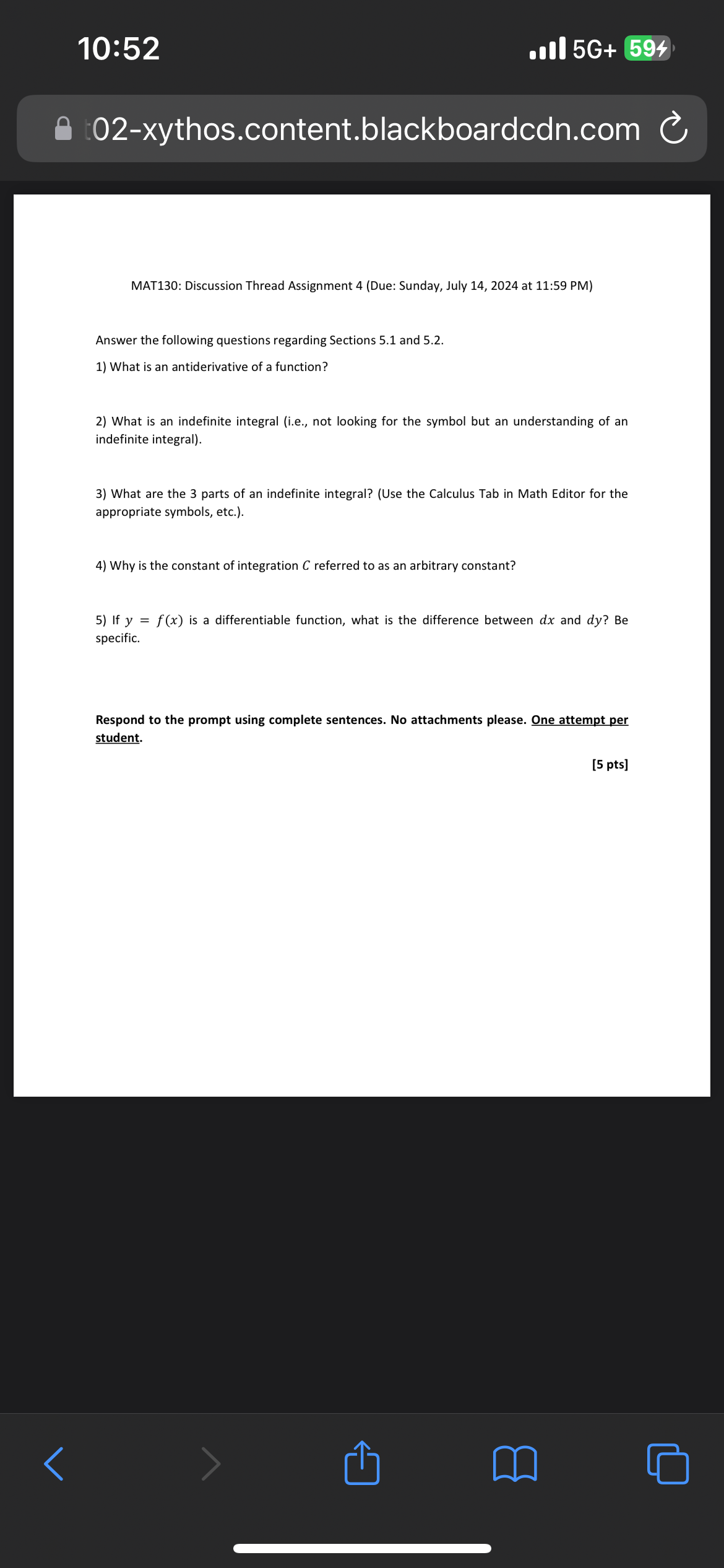 Mat130: Discussion Thread Assignment 4 (due: Sunday, 