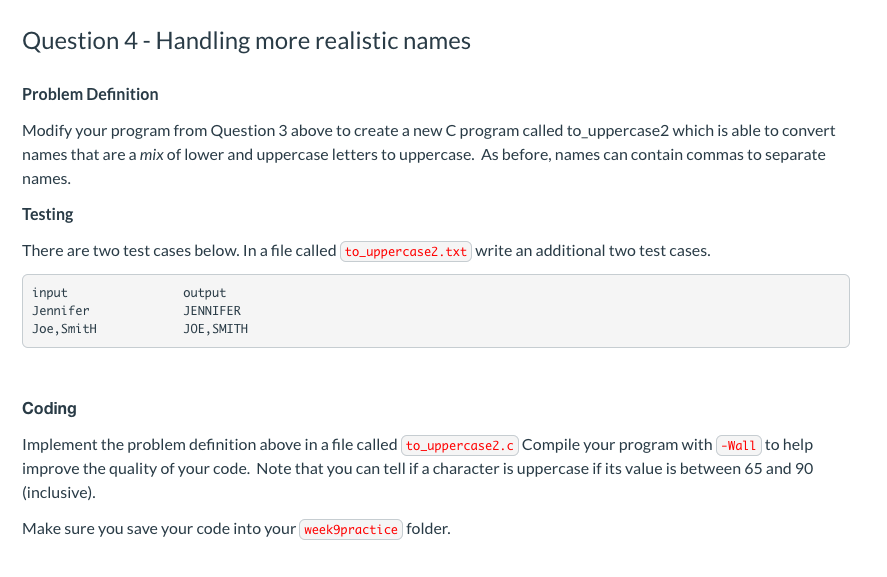 Solved Problem Definition Modify your program from Question | Chegg.com