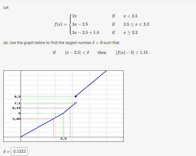 Solved Let F(x)=⎩⎨⎧2x3x−2.53x−2.5+1.4 If If If 