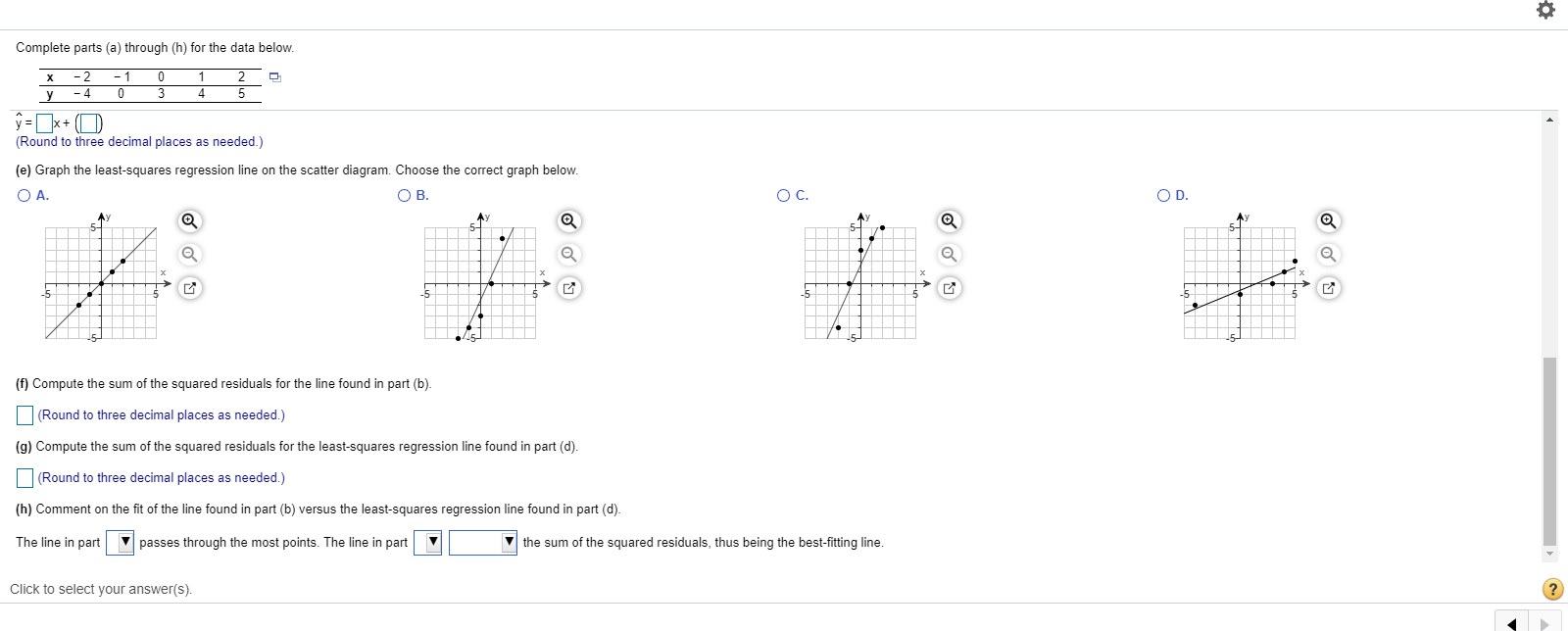 Solved Complete Parts A Through H For The Data Below Chegg Com