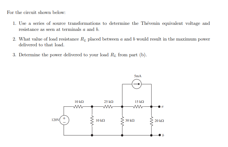 Solved For the circuit shown below: 1. Use a series of | Chegg.com