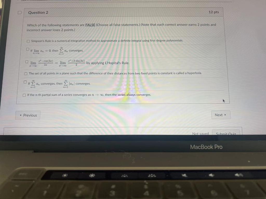 Solved Question 2 12 pts Which of the following statements | Chegg.com