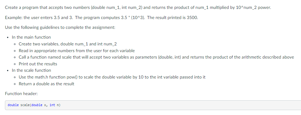 Solved Create a program that accepts two numbers (double | Chegg.com