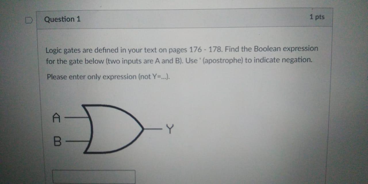 Solved Logic gates are defined in your text on pages 176 - | Chegg.com