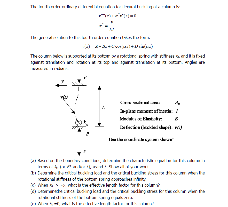 Solved The fourth order ordinary differential equation for | Chegg.com