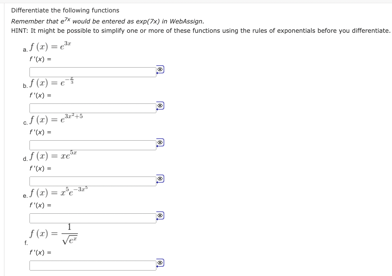 Solved Differentiate The Following Functions Remember That | Chegg.com