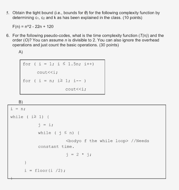 Solved 5. Obtain the tight bound (i.e., bounds for θ ) for | Chegg.com