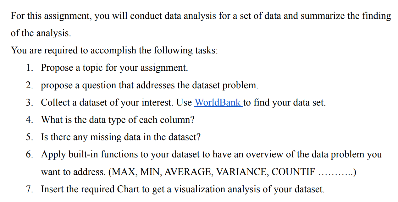 Solved For this assignment, you will conduct data analysis | Chegg.com