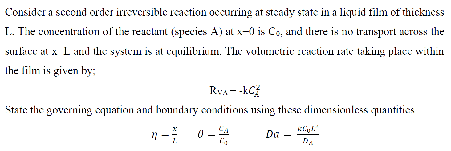 Solved Consider a second order irreversible reaction | Chegg.com