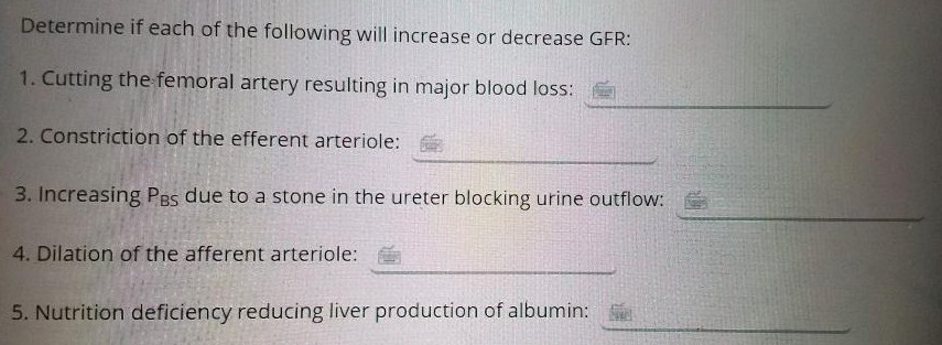 Solved Determine if each of the following will increase or | Chegg.com