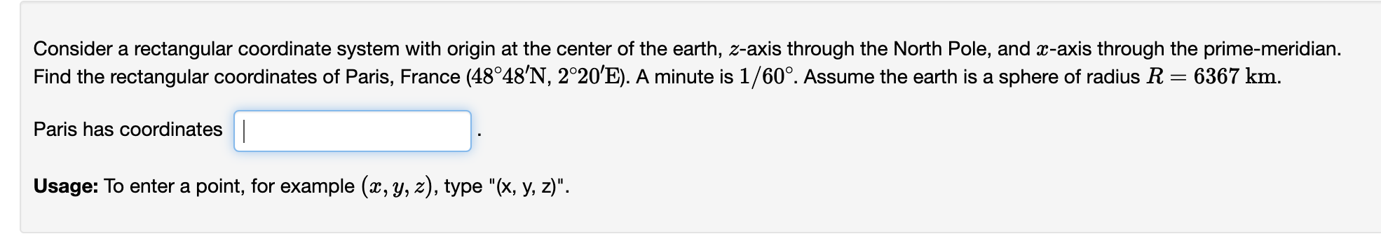 Solved Consider a rectangular coordinate system with origin | Chegg.com