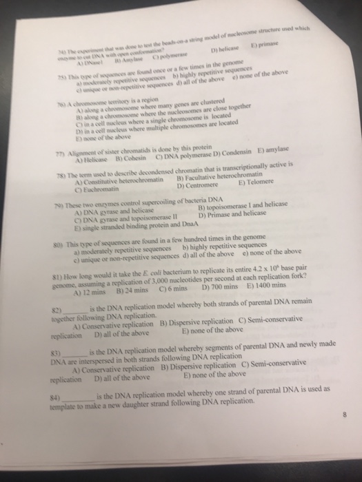 Solved Practice genetics exam | Chegg.com