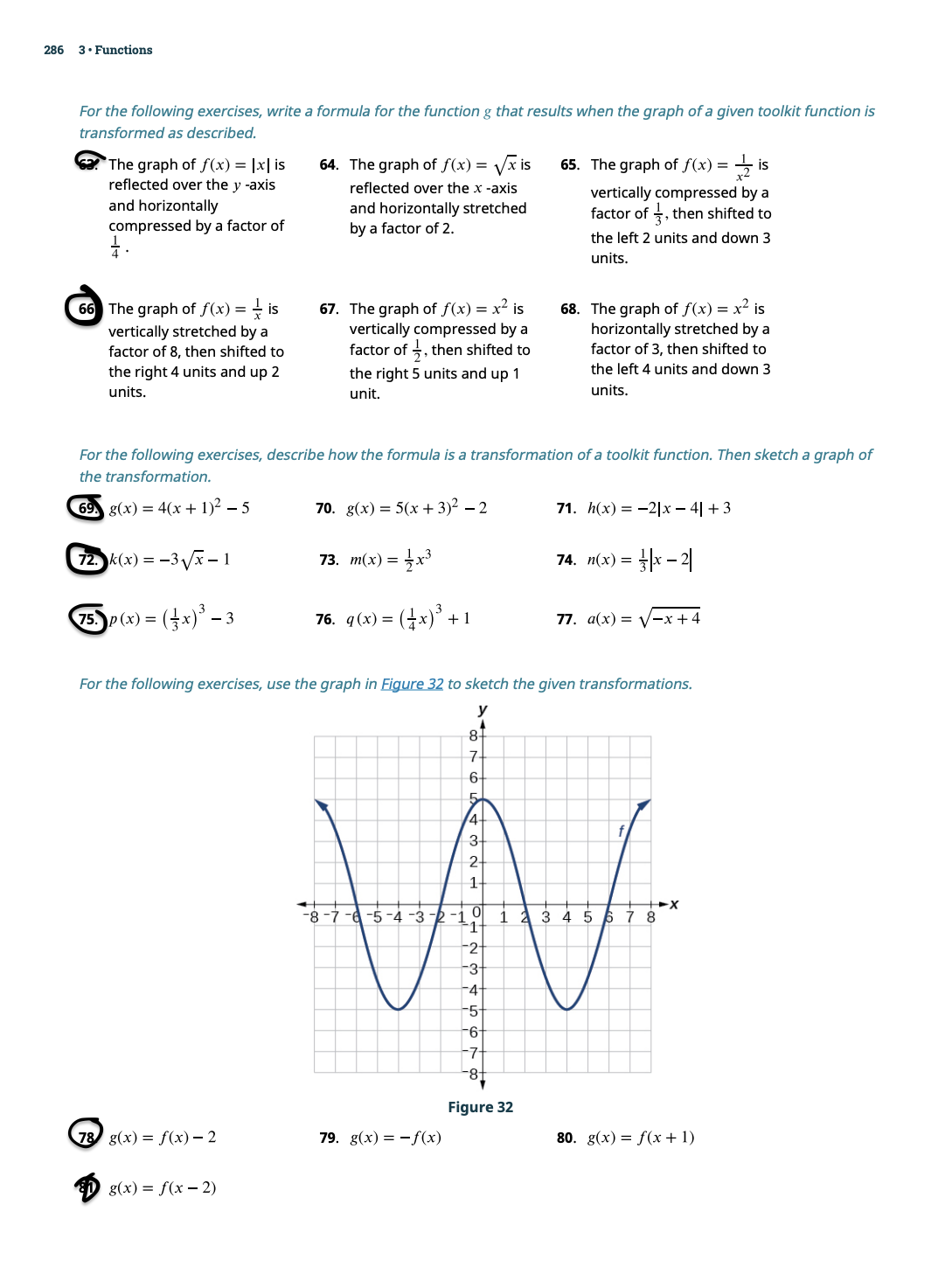 Solved For the following exercises, write a formula for the | Chegg.com