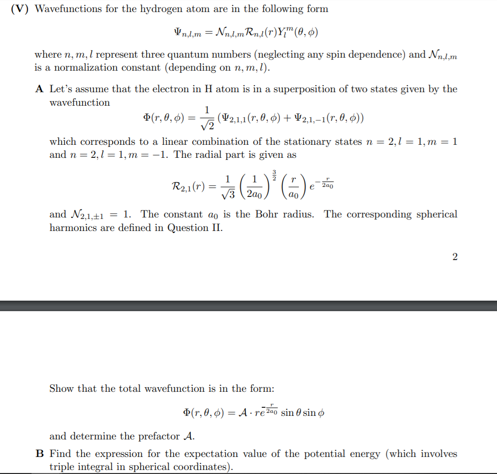 Solved Number 2 S Spherical Harmonics Is Used As A Refere Chegg Com