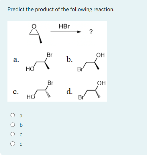 Solved Predict The Product Of The Following Reaction. A. B. | Chegg.com