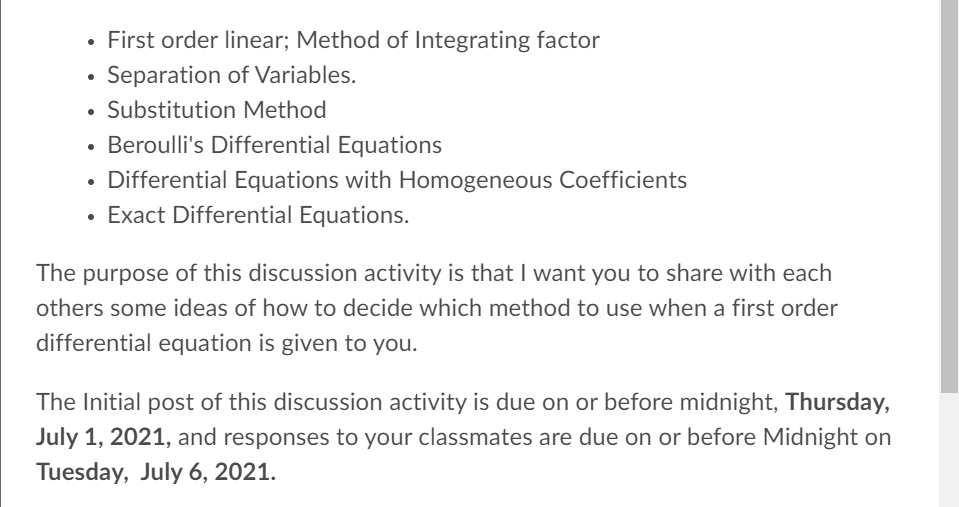 Solved First order linear; Method of Integrating factor • | Chegg.com