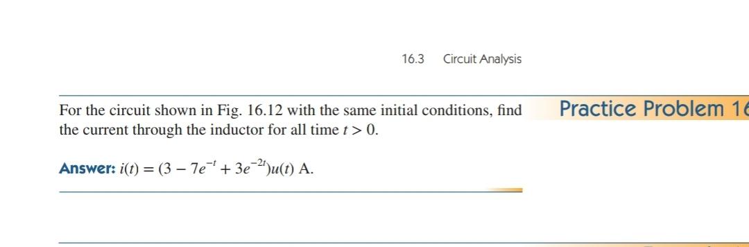 16.3 Circuit Analysis Practice Problem 16 For the | Chegg.com