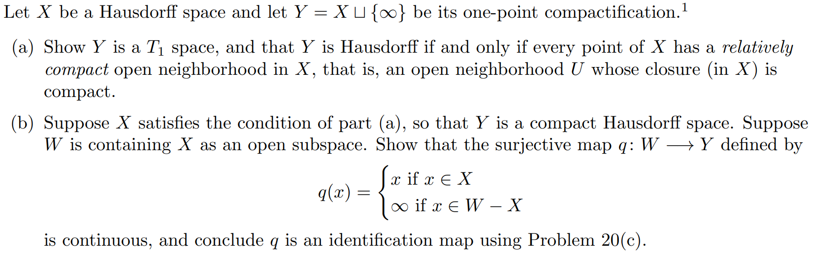 Solved Let X Be A Hausdorff Space And Let Yx⊔ ∞ Be Its 4678