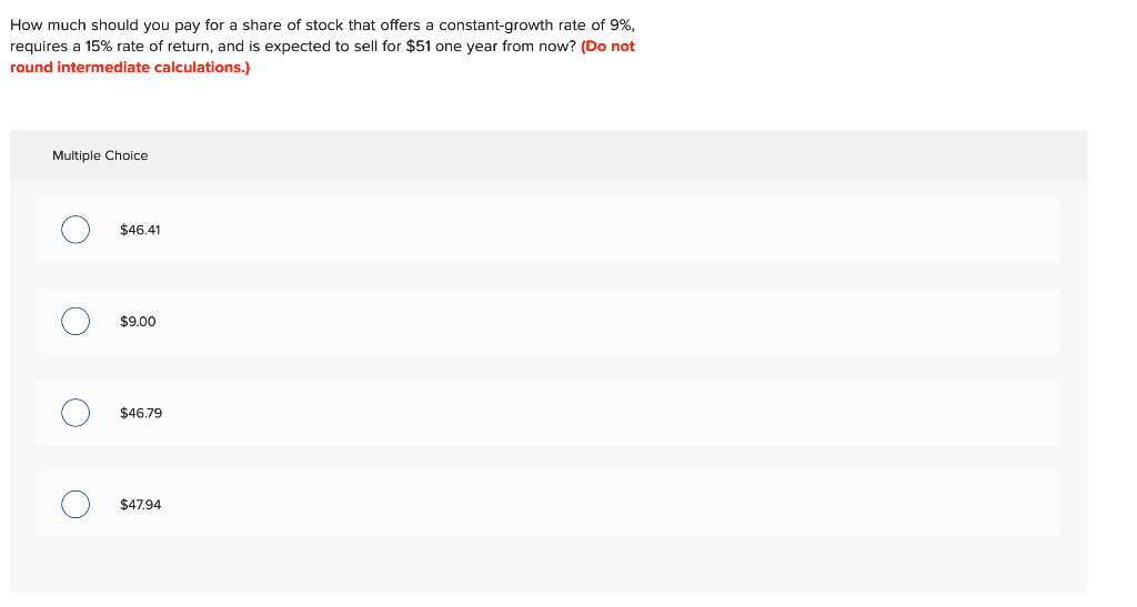 Solved How much should you pay for a share of stock that